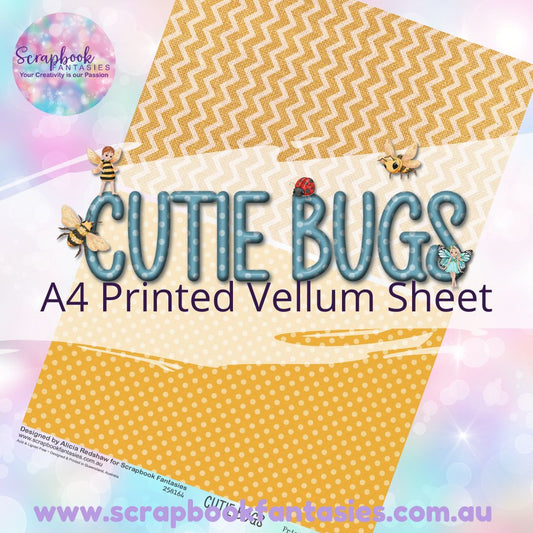 Cutie Bugs A4 Printed Vellum Sheet - Halves 11 258164