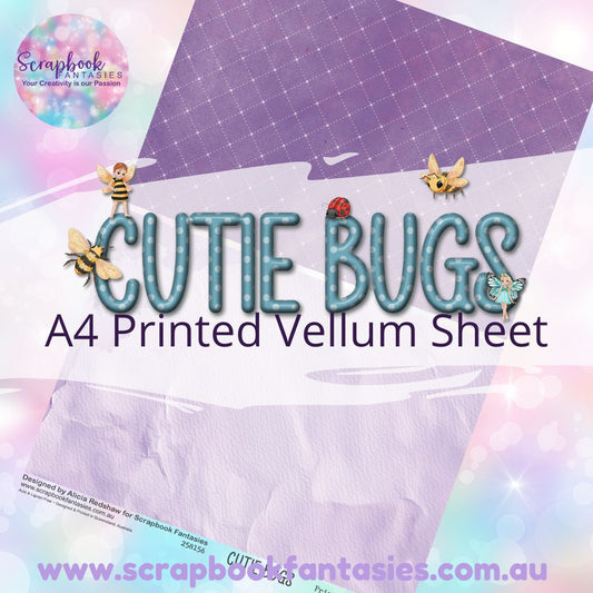 Cutie Bugs A4 Printed Vellum Sheet - Halves 3 258156