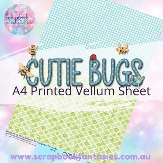 Cutie Bugs A4 Printed Vellum Sheet - Halves 4 258157