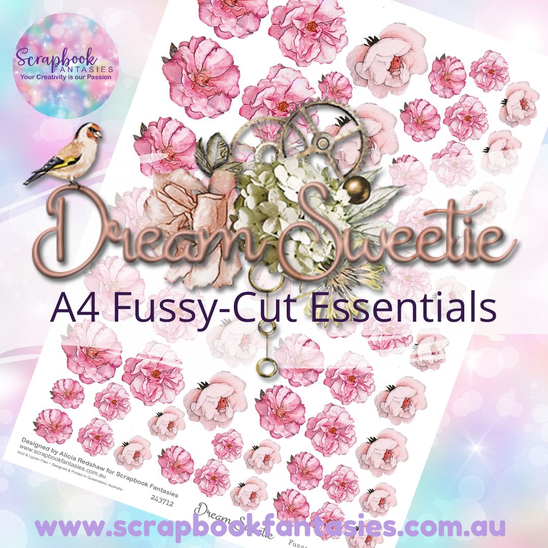 Dream Sweetie A4 Colour Fussy-Cut Essentials - Pink Flowers 243712