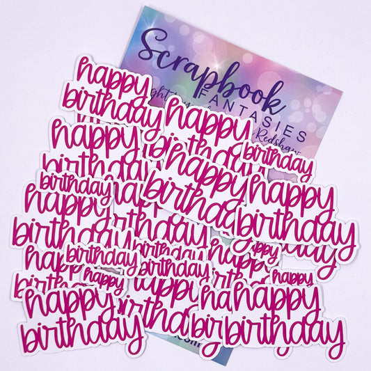 Happy Birthday Colour-Cuts - Hot Pink (24 pieces) 20545