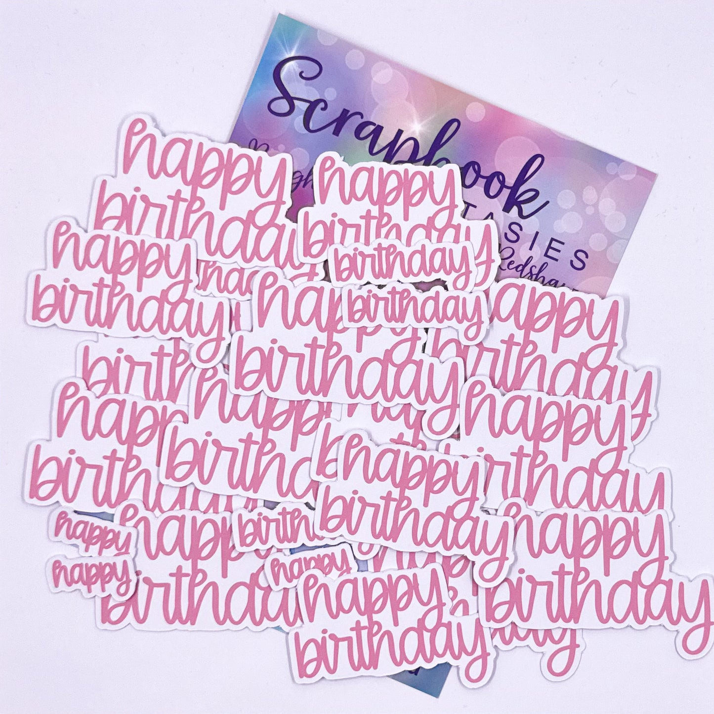 Happy Birthday Colour-Cuts - Pink (24 pieces) 20547