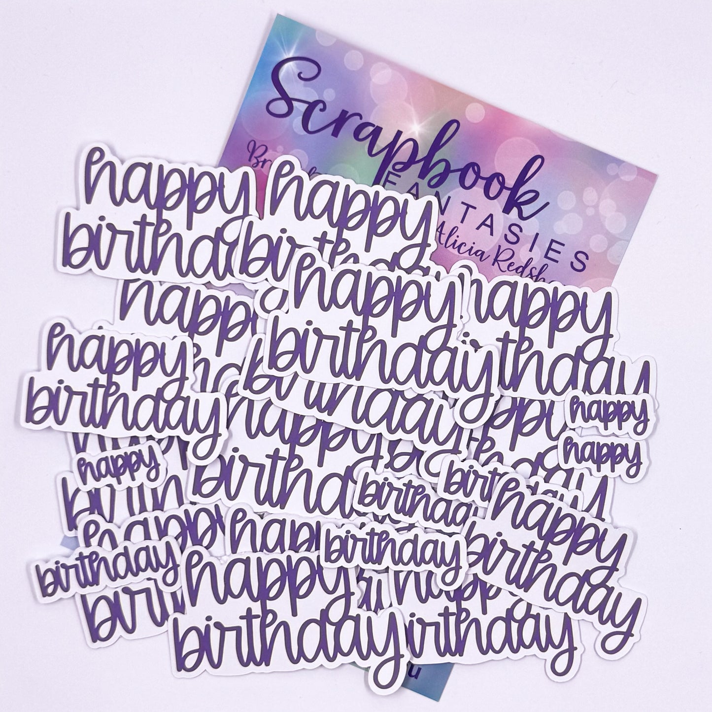 Happy Birthday Colour-Cuts - Purple (24 pieces) 20544