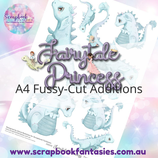 Fairytale Princess A4 Colour Fussy-Cut Additions - Blue Dragons 392502