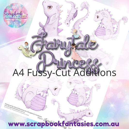 Fairytale Princess A4 Colour Fussy-Cut Additions - Purple Dragons 392500