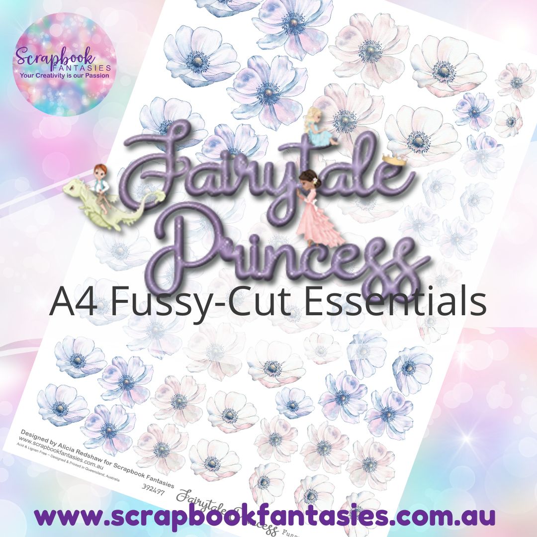 Fairytale Princess A4 Colour Fussy-Cut Essentials - Purple & Pink Flowers 392497