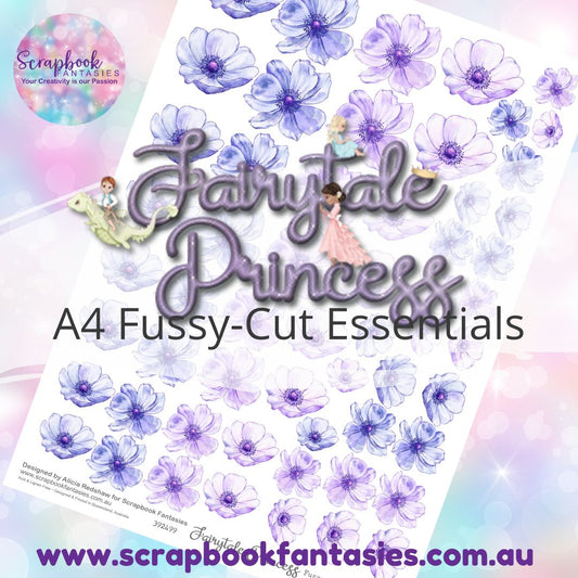 Fairytale Princess A4 Colour Fussy-Cut Essentials - Purple & Violet Flowers 392499