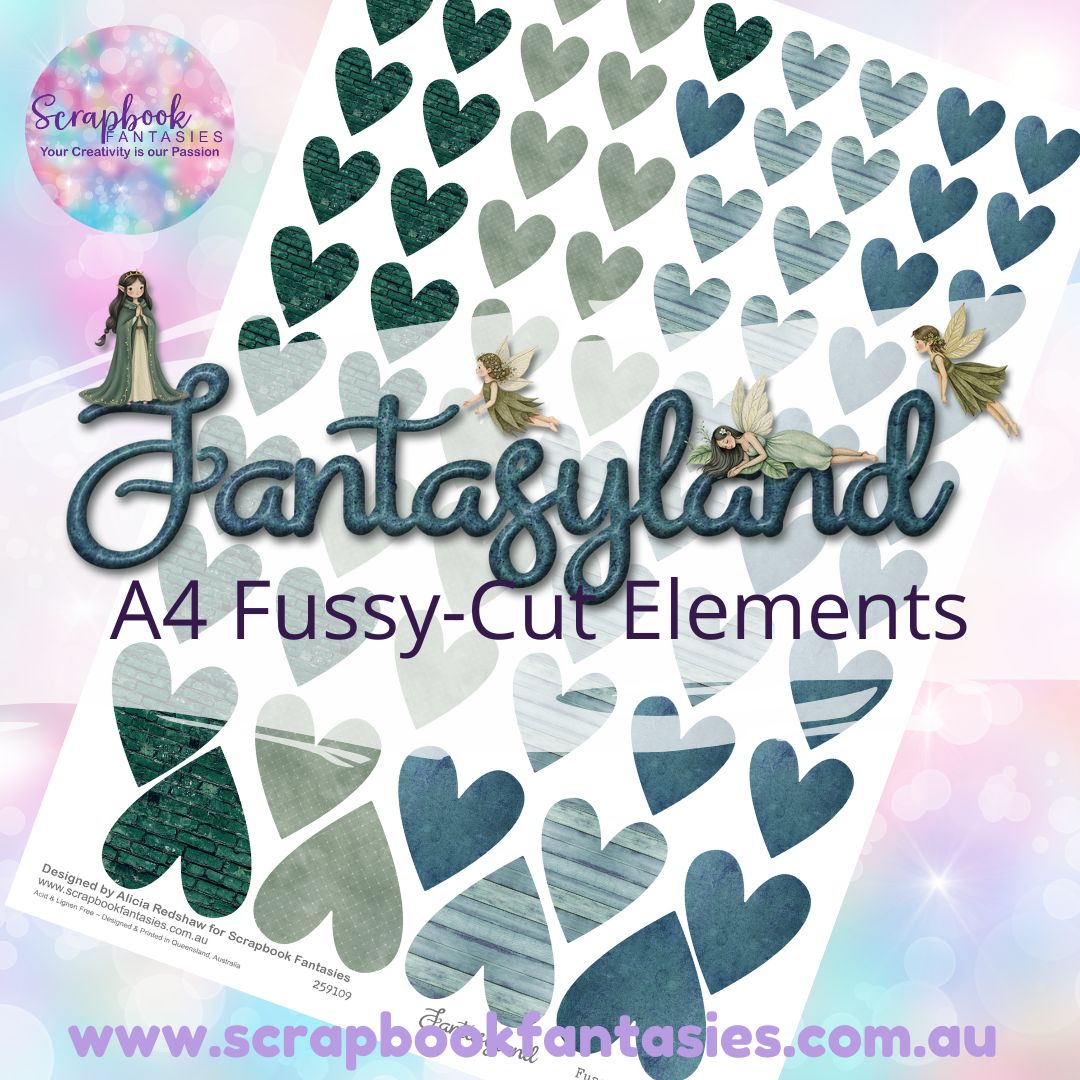 Fantasyland A4 Colour Fussy-Cut Elements - Hearts 1-1 259109