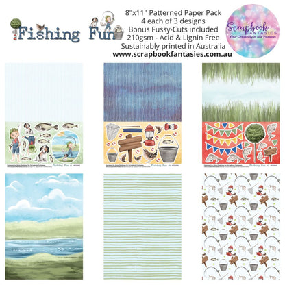 Fishing Fun 8"x11" Double-Sided Patterned Paper Pack - 8733300