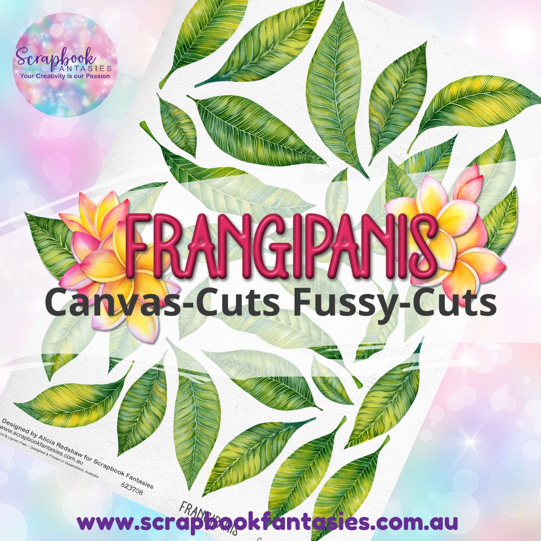 Frangipanis 8.25"x11.5" Colour Fussy-Cut Canvas-Cuts - Leaves 623708