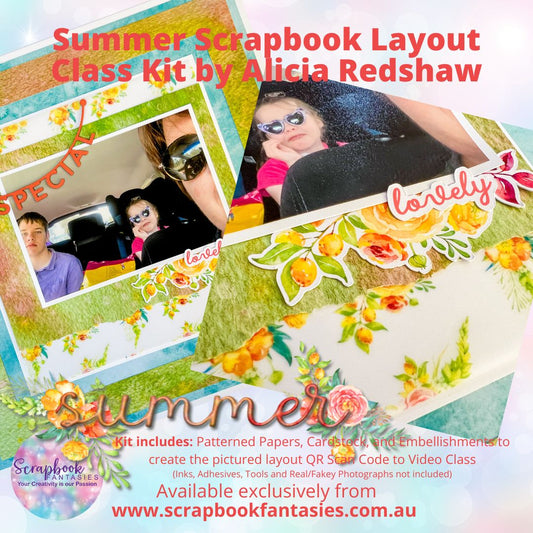 Summer 8"x 8" in a 12"x12" Layout Sunday Afternoon Scrapbook-Along Kit - Fun in the Sun Super Weekend - 21 January 2024