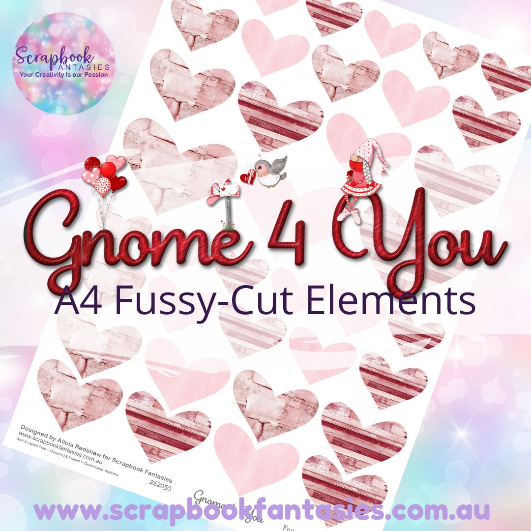 Gnome 4 You A4 Colour Fussy-Cut Elements - Hearts 2-3 262050