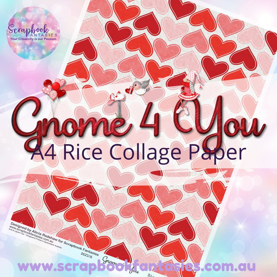 Gnome 4 You A4 Collage Paper - Multi-Hearts 262106