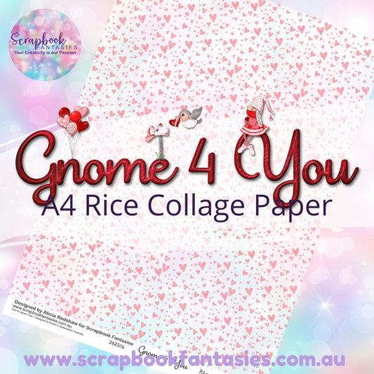 Gnome 4 You A4 Collage Paper - Pink Hearts 262104