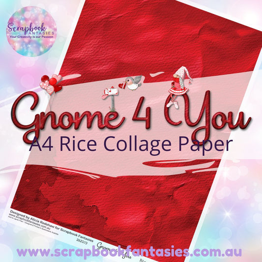 Gnome 4 You A4 Collage Paper - Red Watercolour 262103