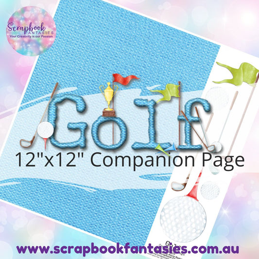 Golf 12"x12" Single-sided Companion Page - Blue Fabric 250328