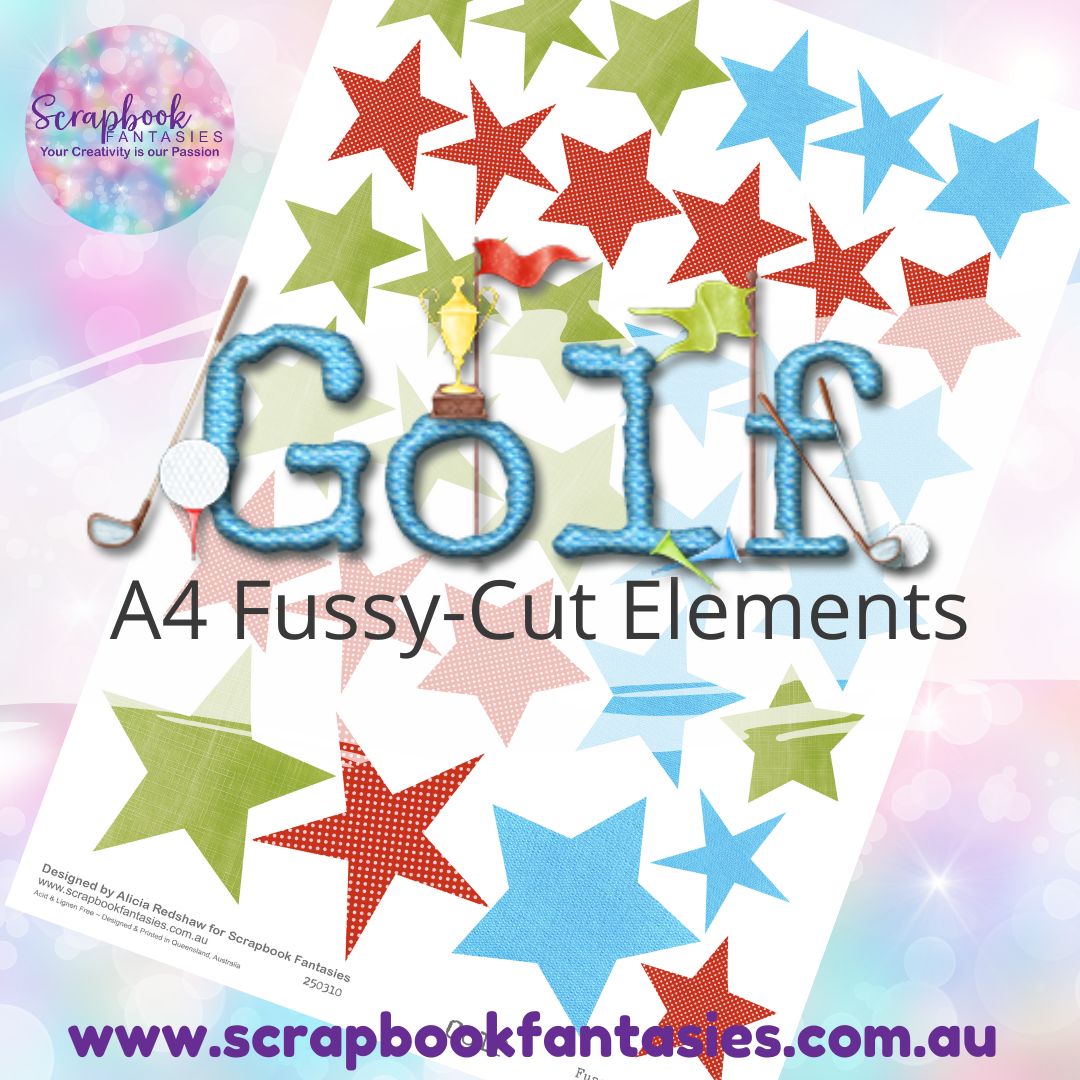 Golf A4 Colour Fussy-Cut Elements - Stars 250310