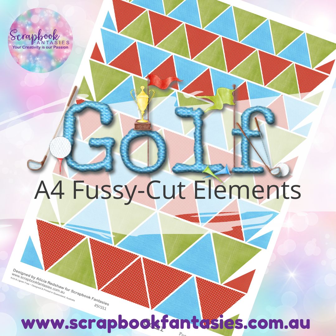 Golf A4 Colour Fussy-Cut Elements - Triangles 250311