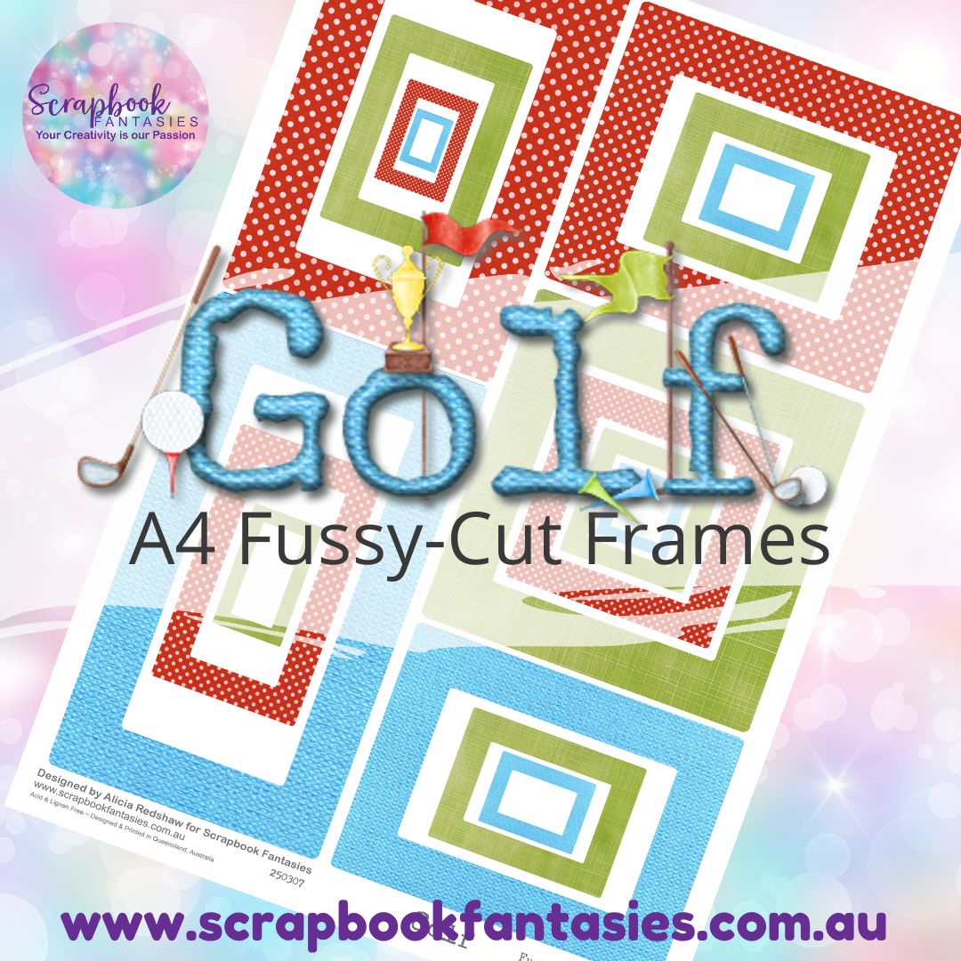 Golf A4 Colour Fussy-Cut Frames 250307