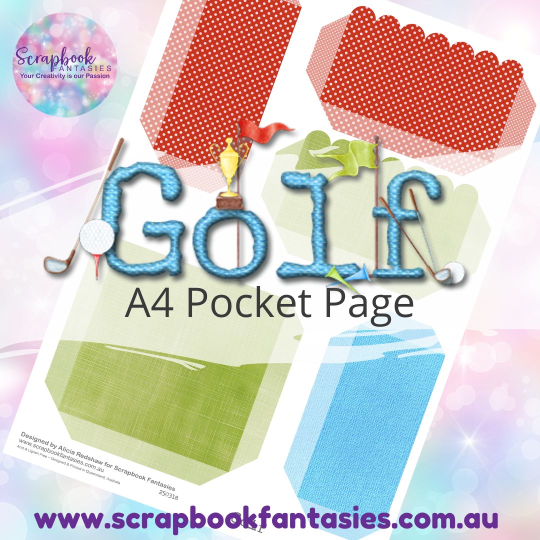 Golf A4 Colour Pocket Page - Rectangles & Square 250318