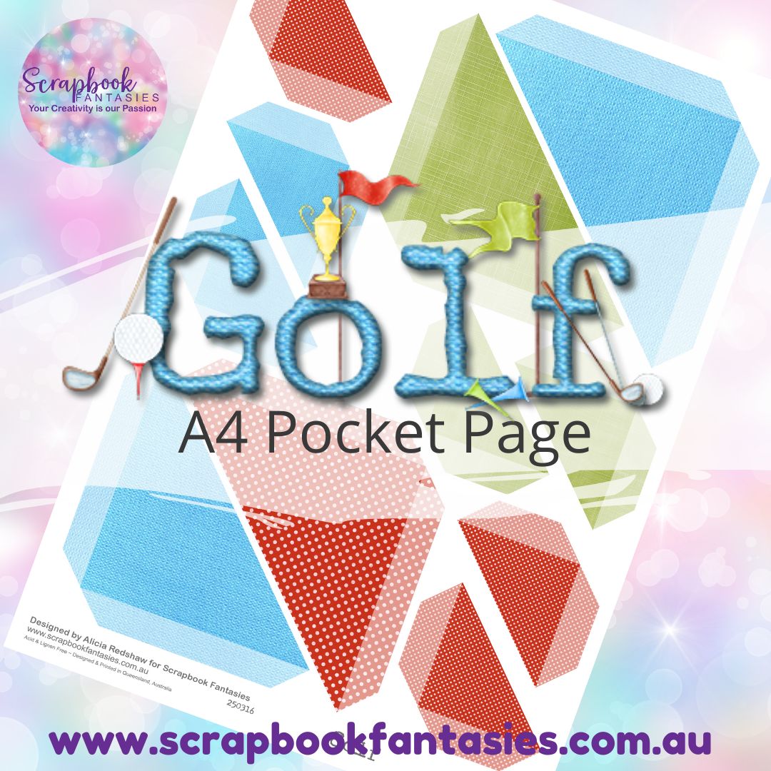 Golf A4 Colour Pocket Page - Straight Corners 250316