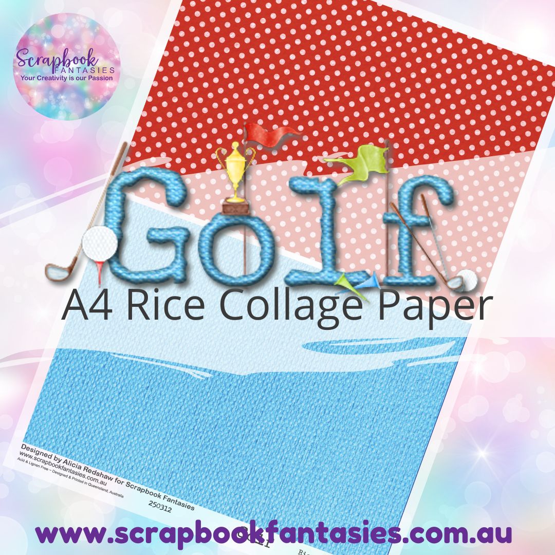 Golf A4 Rice Collage Paper - Halves 1 250312