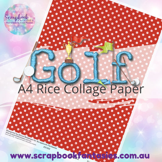 Golf A4 Rice Collage Paper - Red Spot Print 250322