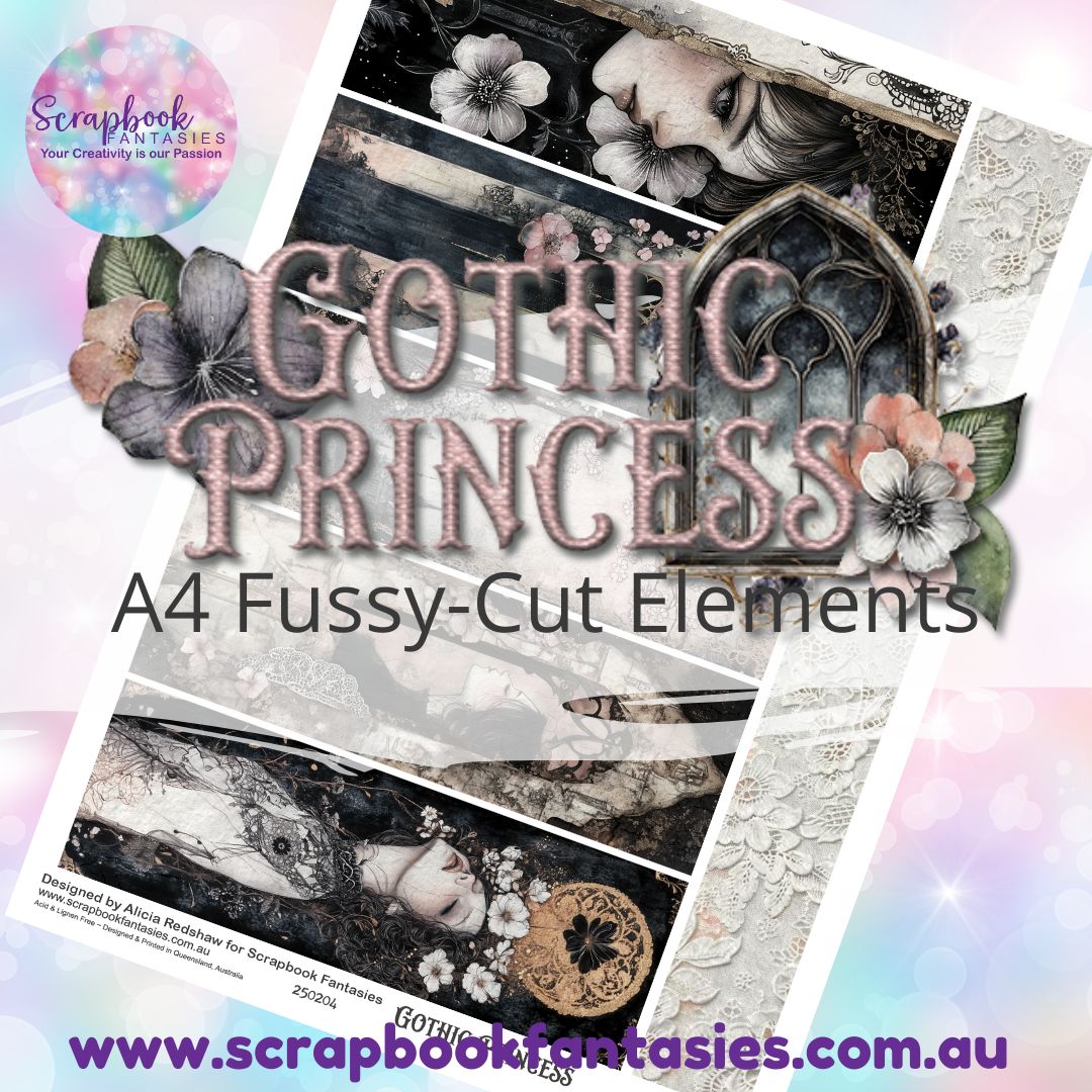 Gothic Princess A4 Colour Fussy-Cut Elements - Bookmarks 1 250204