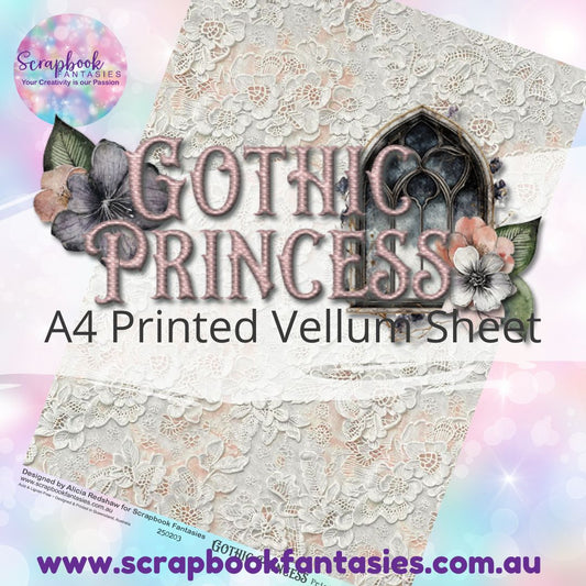 Gothic Princess A4 Printed Vellum Sheet - Lace 250203