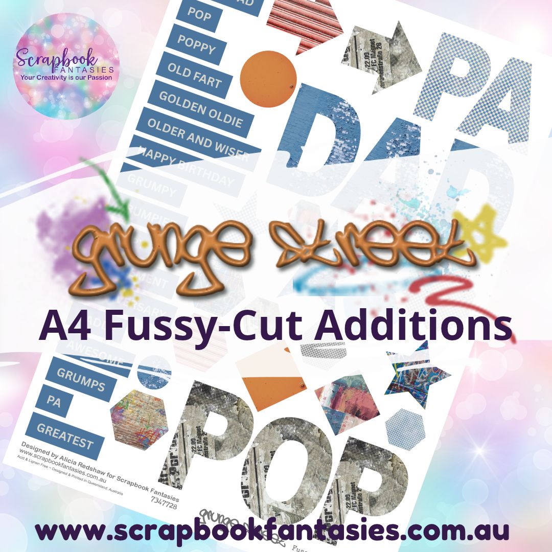 Grunge Street A4 Colour Fussy-Cut Additions - Dad Pop Pa 7347728