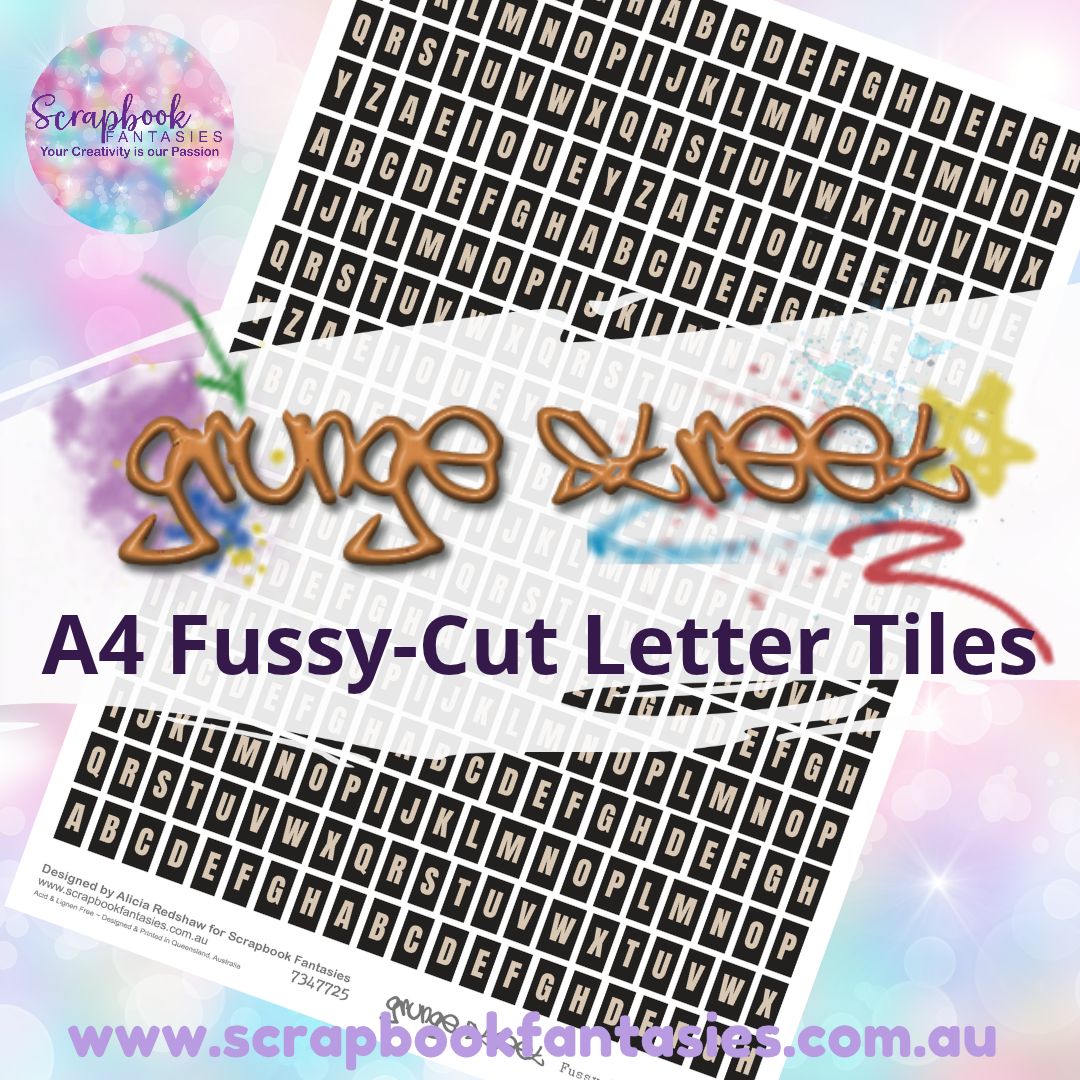 Grunge Street Colour Fussy-Cut Letter Tiles - Small 7347725