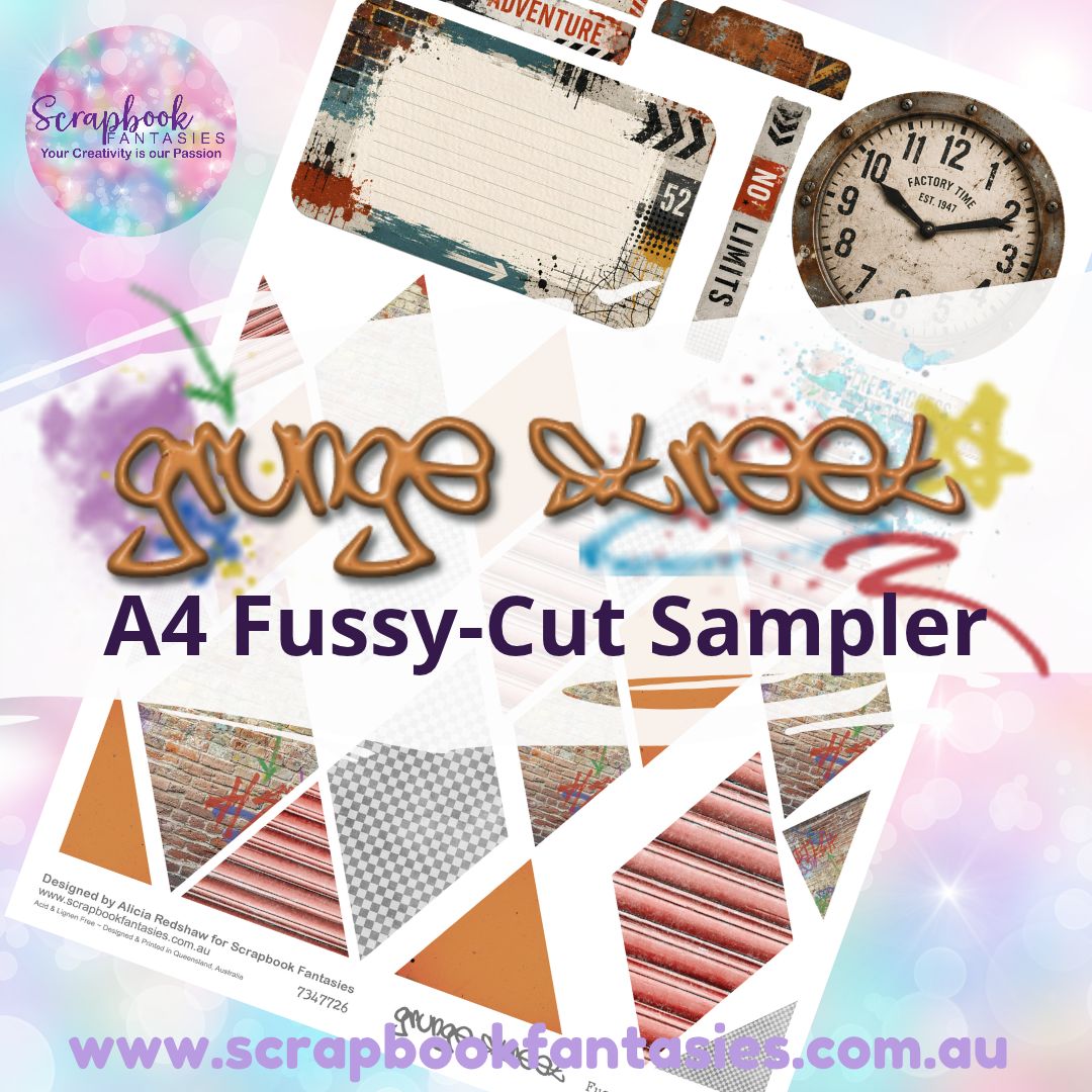 Grunge Street A4 Colour Fussy-Cut Sampler 1 - 7347726