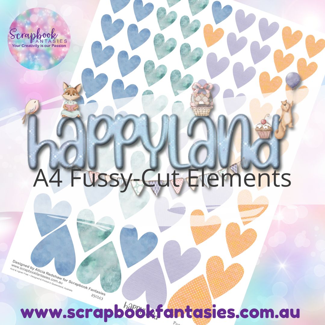 Happyland A4 Colour Fussy-Cut Elements - Hearts 1-1 250163