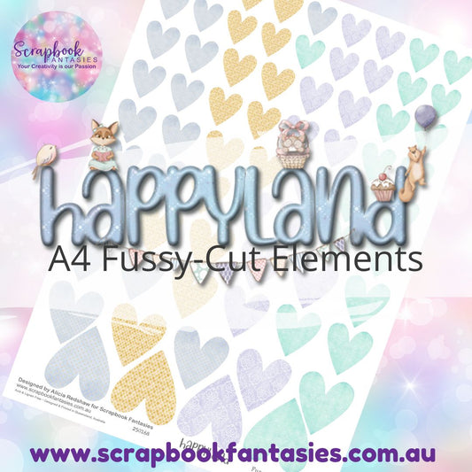 Happyland A4 Colour Fussy-Cut Elements - Hearts 1-6 250168