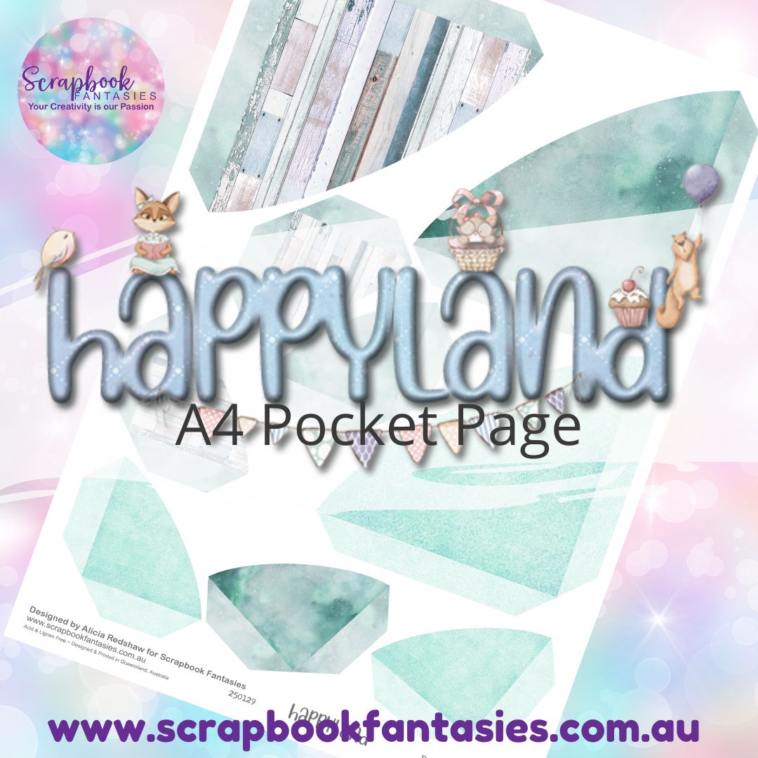 Happyland A4 Colour Pocket Page - Rounded Corners 1 250129