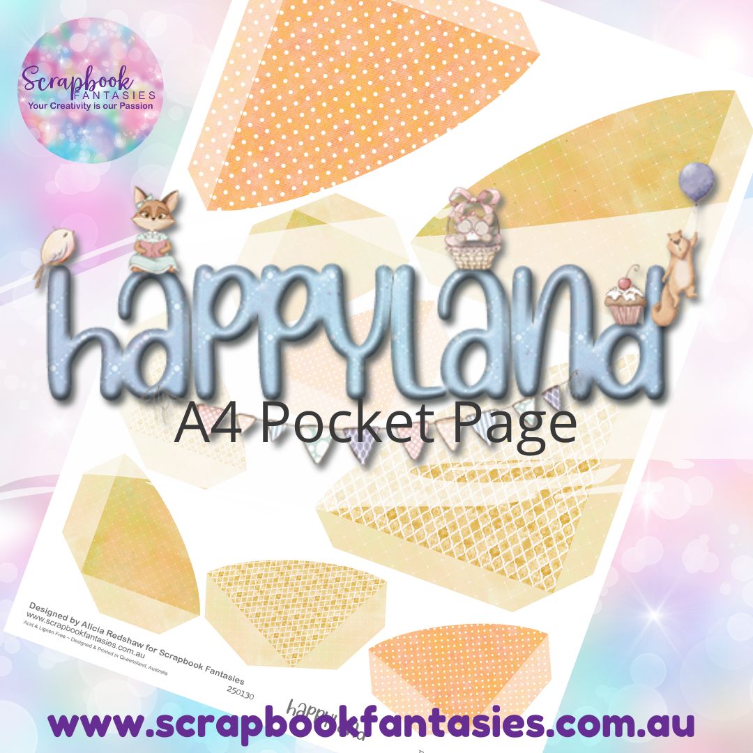 Happyland A4 Colour Pocket Page - Rounded Corners 2 250130