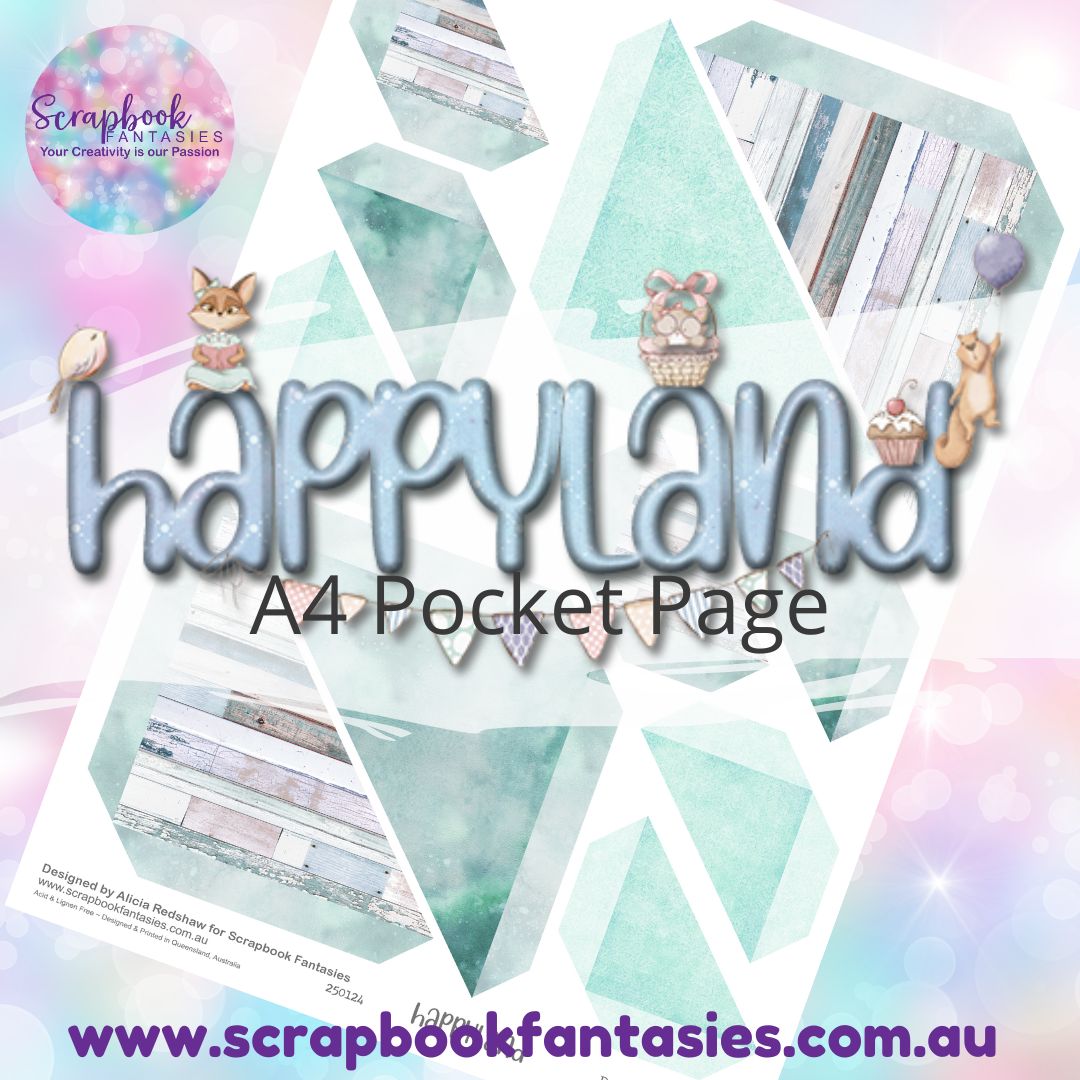 Happyland A4 Colour Pocket Page - Straight Corners 1 250124