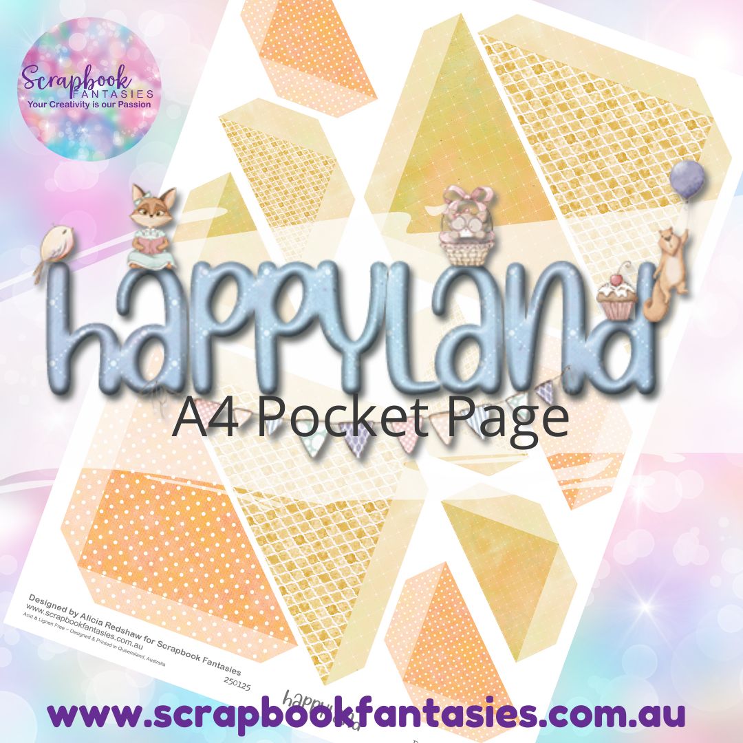 Happyland A4 Colour Pocket Page - Straight Corners 2 250125