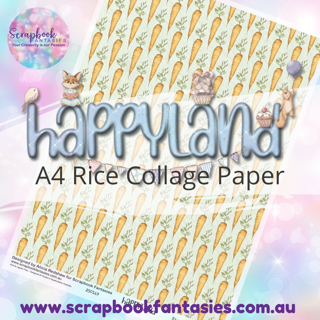 Happyland A4 Rice Collage Paper - Carrot Patch 250149