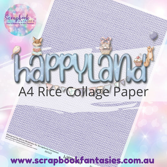 Happyland A4 Rice Collage Paper - Lavender Fabric 250147