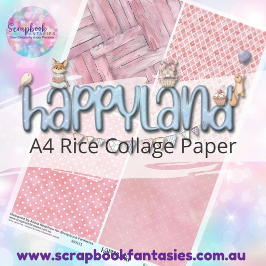 Happyland A4 Rice Collage Paper - Quarters 2 Peachy Pink 250151