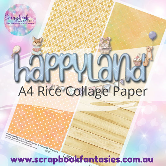 Happyland A4 Rice Collage Paper - Quarters 4 Orangey Yellow 250153