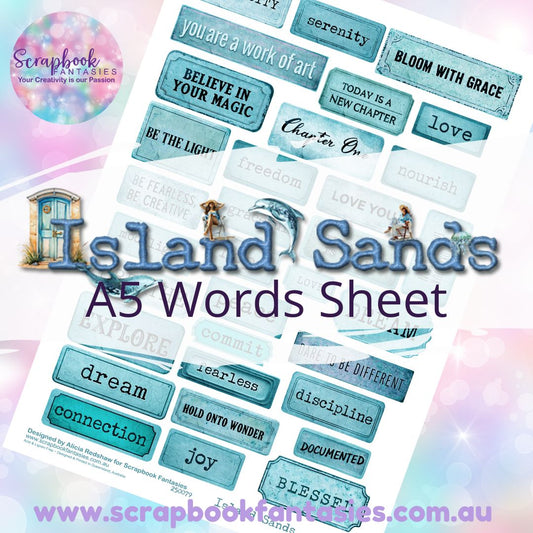 Island Sands A5 Words Sheet - Word Plaques 250079