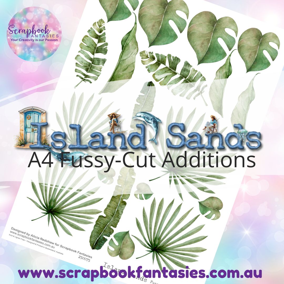 Island Sands A4 Colour Fussy-Cut Additions - Tropical Leaves 250075