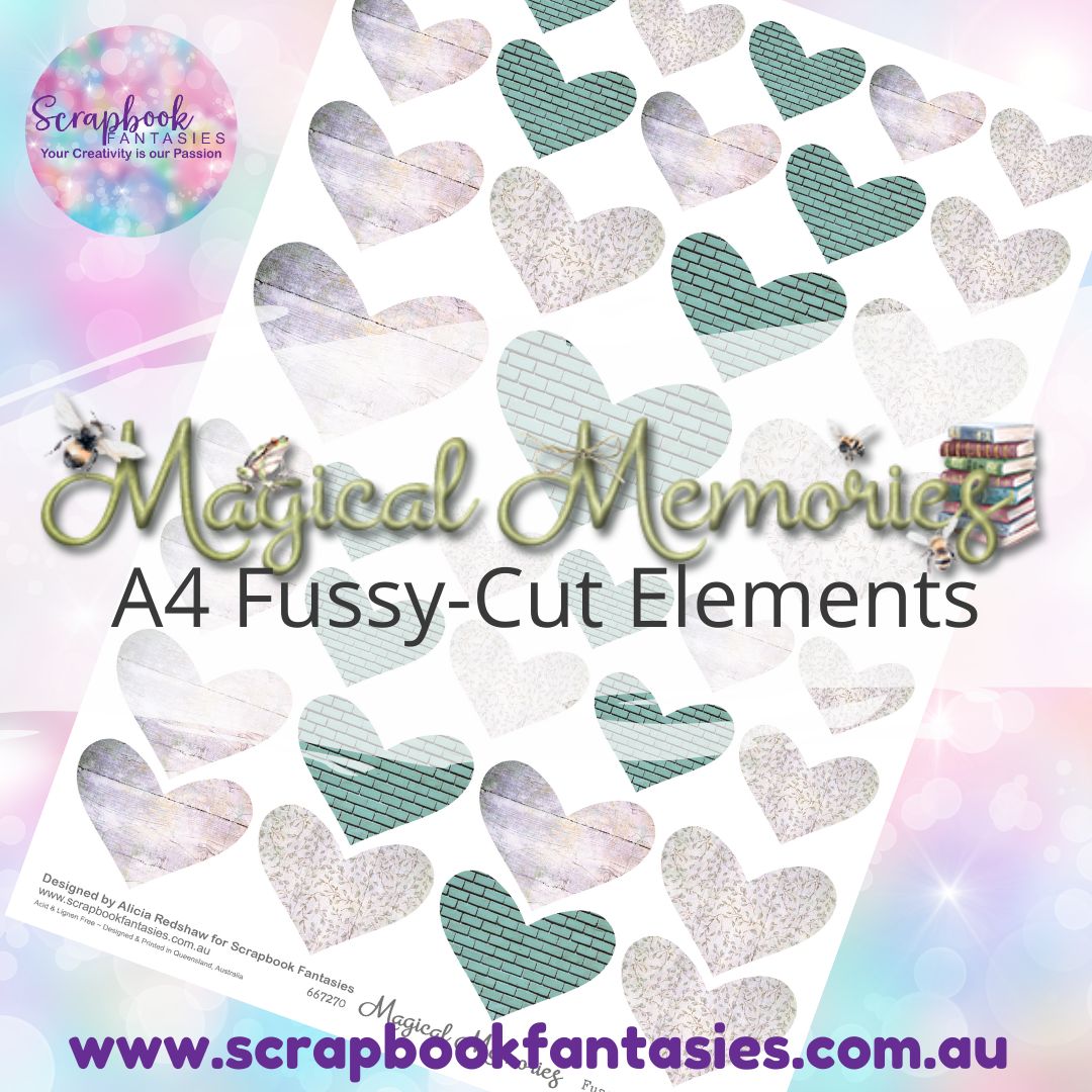 Magical Memories A4 Colour Fussy-Cut Elements - Hearts 3 667270