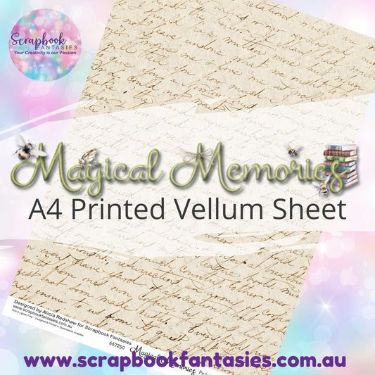 Magical Memories A4 Printed Vellum Sheet - Antique Script 667250