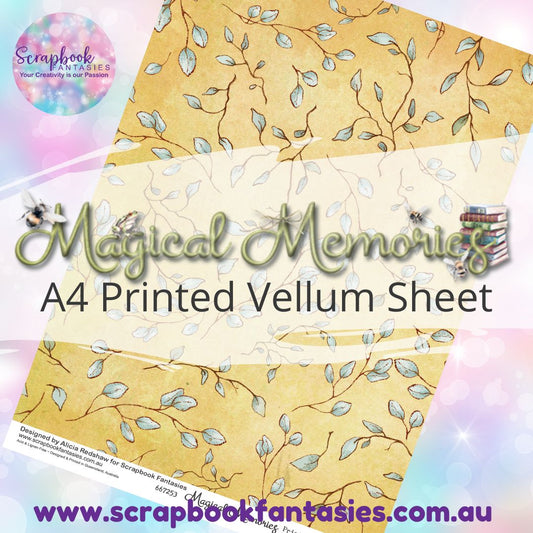 Magical Memories A4 Printed Vellum Sheet - Mustard Leaf Print 667253