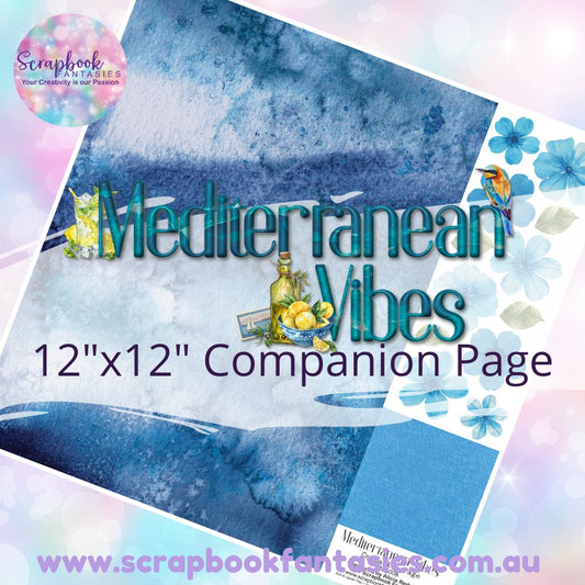 Mediterranean Vibes 12"x12" Single-sided Companion Page - Blue Watercolour 265008