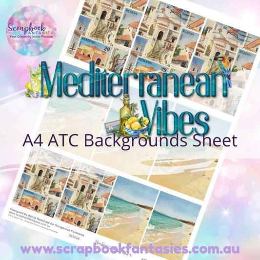 Mediterranean Vibes A4 ATC Backgrounds Sheet 2 265048
