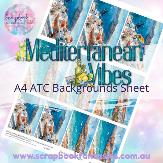 Mediterranean Vibes A4 ATC Backgrounds Sheet 3 265049